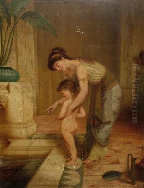 Bathing Oil Painting by R. Ramsay Russell