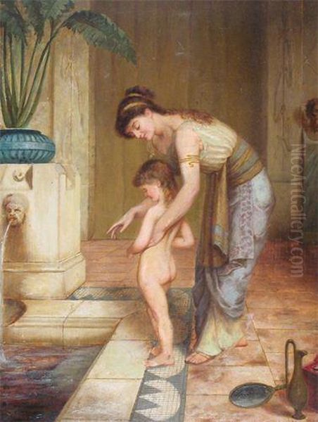 Bathing Oil Painting by Robert Ramsey Russell