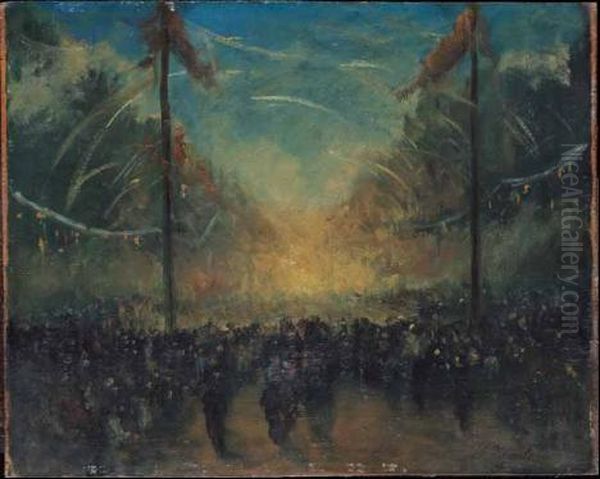 Citta In Festa Oil Painting by Luigi Russolo