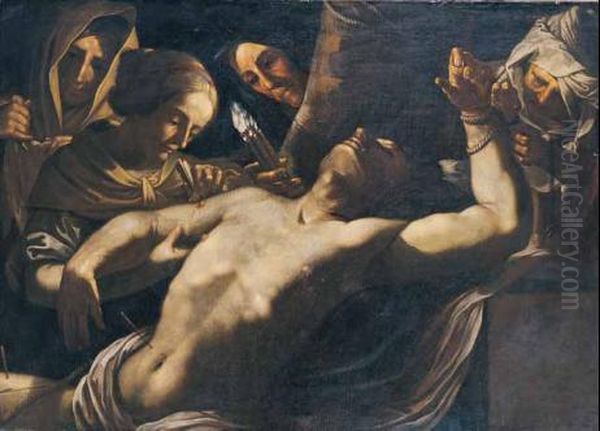 San Sebastiano Curato Da Sant'irene Oil Painting by Francesco Rustici