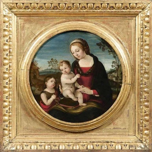 Madonna Con Il Bambino E San Giovannino Oil Painting by Vincenzo Rustici