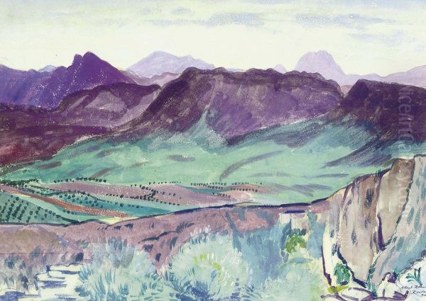 Mountains Seen From Ronda, Spain by Albert Rutherston