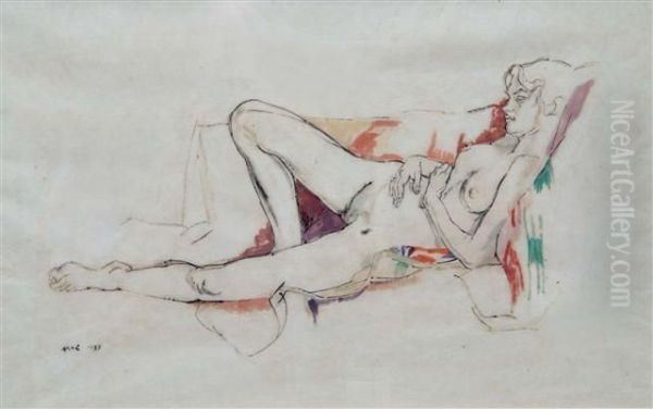 Reclining Nude by Albert Rutherston