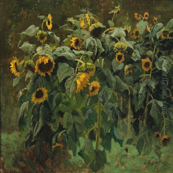 Sonnenblumen Oil Painting by Valentin Ruths