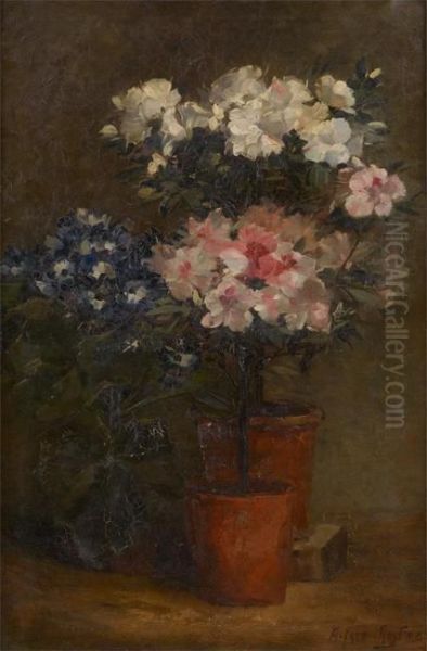 L'azalee En Fleurs Oil Painting by Alfred Ruytinx