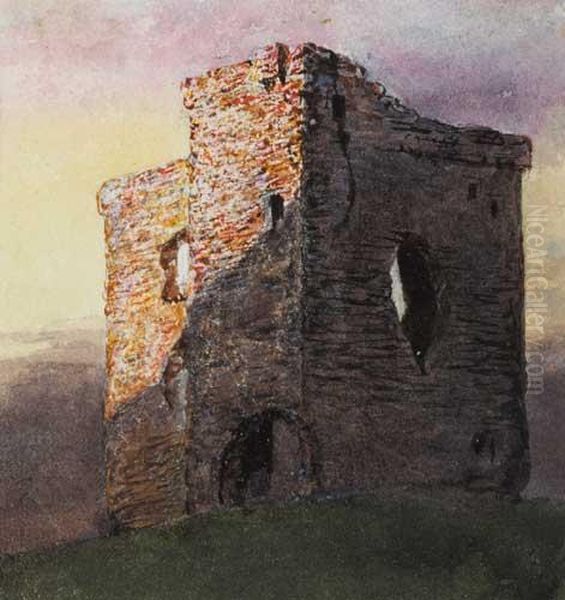 Timmins Castle, County Dublin And Various Other Views In Counties Dublin And Kildare (set Of Six) Oil Painting by Charles J. Ryan