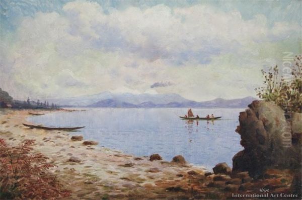 Lake Taupo Oil Painting by Thomas Darby Ryan