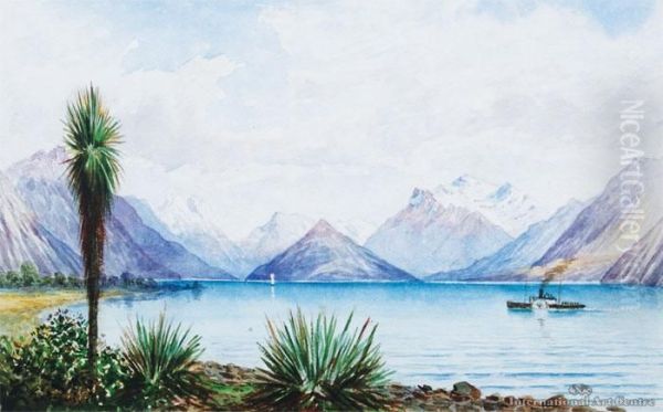 Lake Wakatipu Oil Painting by Thomas Darby Ryan