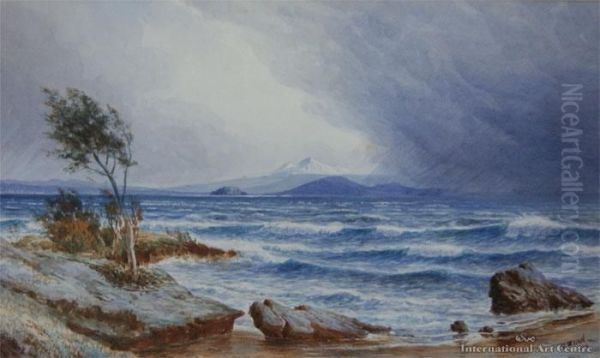 Lake Taupo Oil Painting by Thomas Darby Ryan