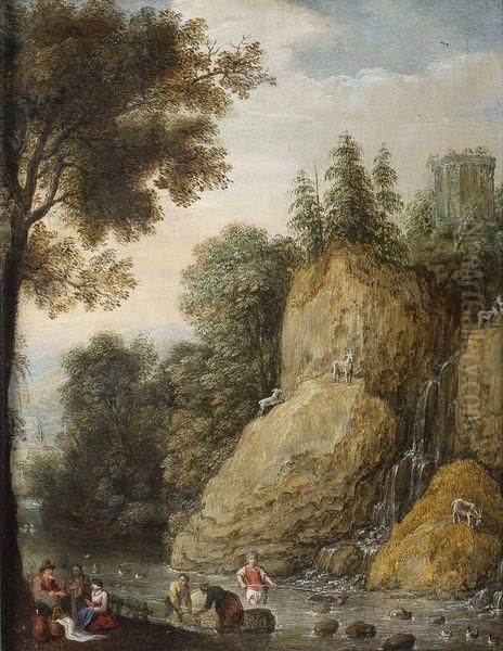 Paysage Avec Lescascatelles De Tivoli Oil Painting by Marten Ryckaert