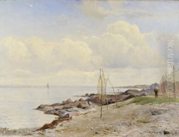 Kustlandskap, Naten Torkas Oil Painting by Gustaf Rydberg