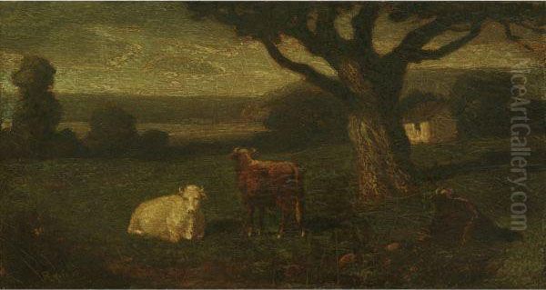 Pastoral Landscape Oil Painting by Albert Pinkham Ryder