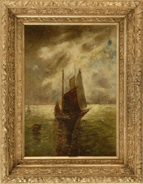 A Ship Under A Moonlit Sky Oil Painting by Albert Pinkham Ryder