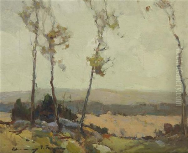 Autumn Hillside Oil Painting by Chauncey Foster Ryder