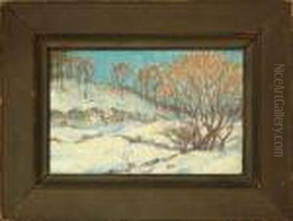 Winter Landscape Study Oil Painting by Chauncey Foster Ryder