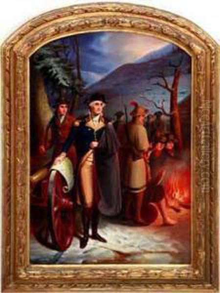 George Washington At Dorchester Heights Oil Painting by L. Ryer