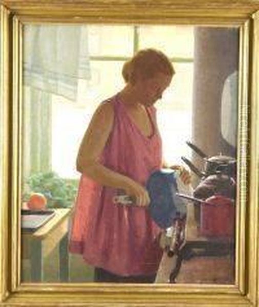 Woman By Kitchen Window by Robert Knight Ryland