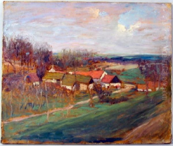 Frenchvillage Oil Painting by Charles Reuben Ryley