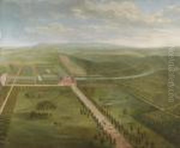 Prospect Of Tottenham Park, Wiltshire Oil Painting by Pieter Andreas Rysbrack