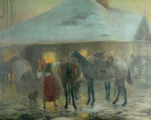 O Brzasku Oil Painting by Jozef Ryszkiewicz