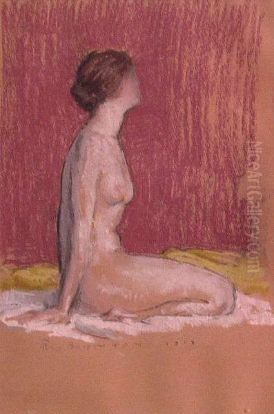 Study Of A Nude Oil Painting by Raymond S. Boynton