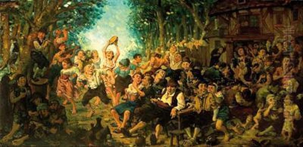 Fiesta En El Campo Oil Painting by Daniel Sabater Y Salabert