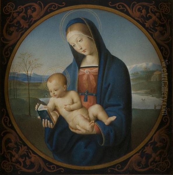 Madonna Con Bambino Oil Painting by Luigi Sabatini