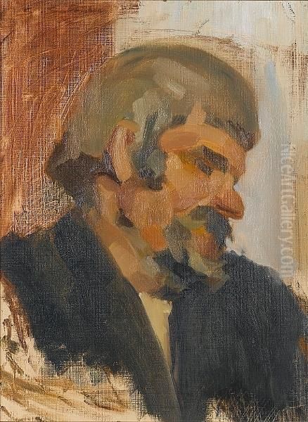 Portrait Of A Man Oil Painting by Symeon Sabbides