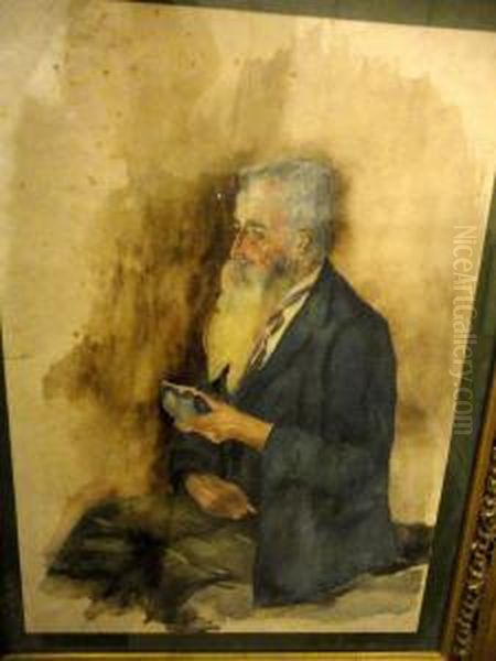 Uomo Con Barba Oil Painting by Cesare Saccaggi