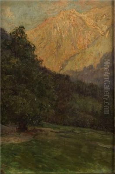 Studio Montagna (balme) Oil Painting by Cesare Saccaggi