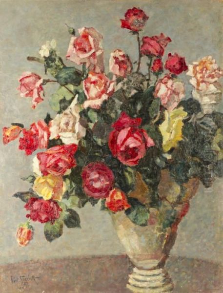 Rose Oil Painting by Giotto Sacchetti