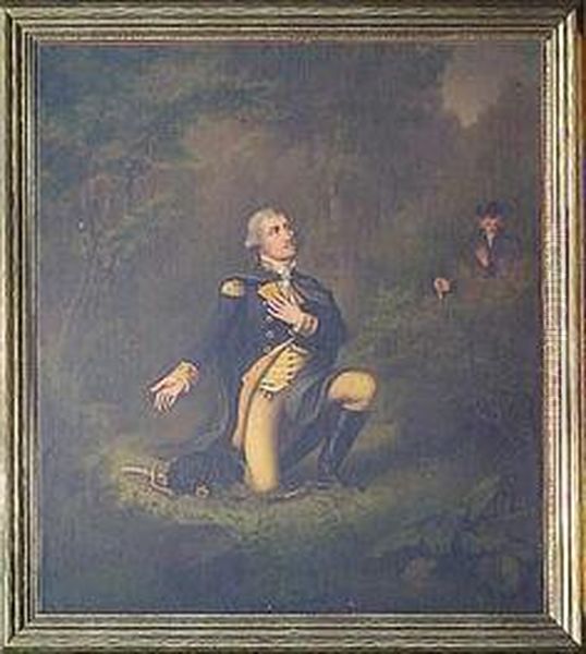 George Washington In Prayer At Valley Forge Oil Painting by Lambert Sachs