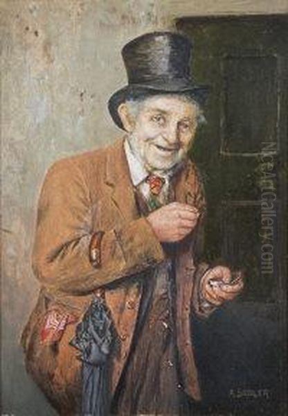 A Pinch Of Snuff Oil Painting by A. Sadler