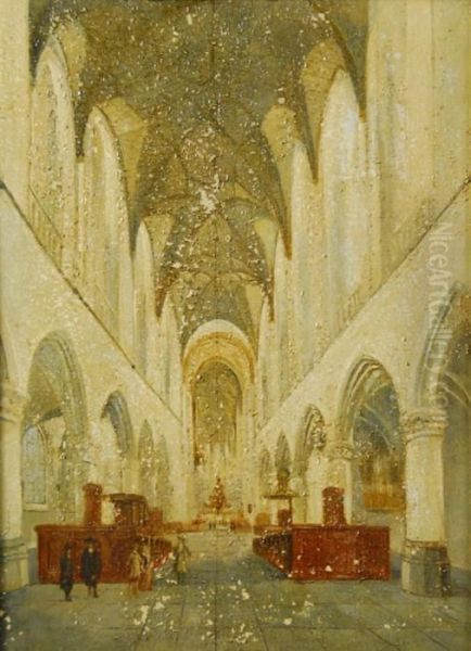 Interior Of A Cathedral Oil Painting by Pieter Jansz. Saenredam