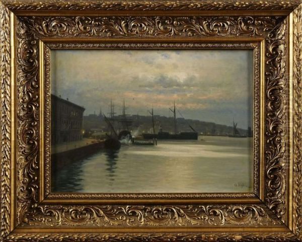 Motiv Fran Goteborg Oil Painting by Adolf Safve