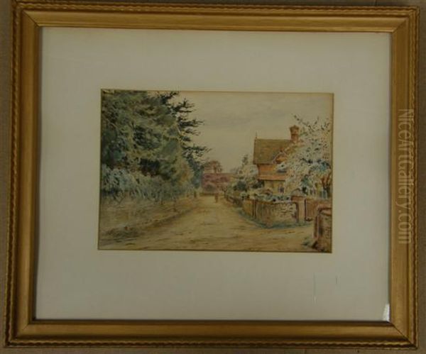 Surrey Lane With Figure Oil Painting by Henry James Sage