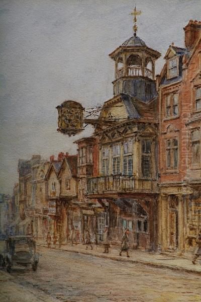 A View Of Guildford High Street Oil Painting by Henry James Sage