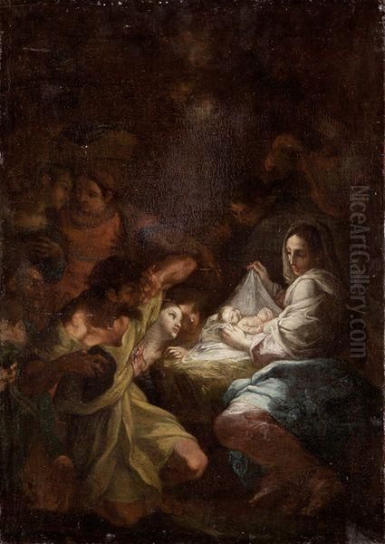 Adoration De L'enfant Jesus Oil Painting by Giovanni Camillo Sagrestani