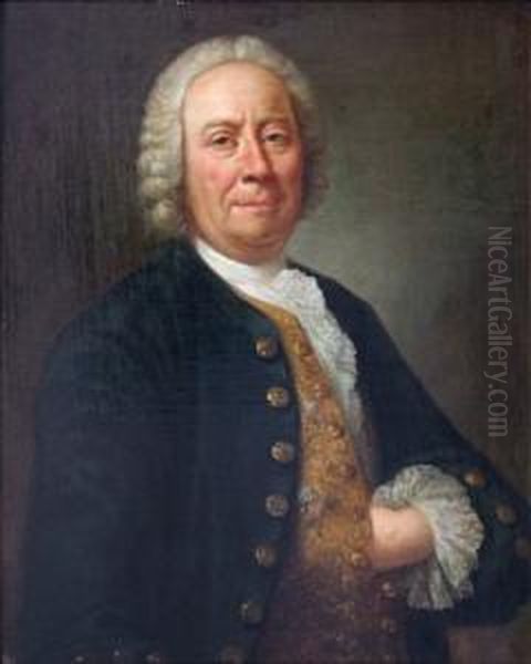 Portrait D'homme Au Gilet Jaune Oil Painting by Daniel Saint