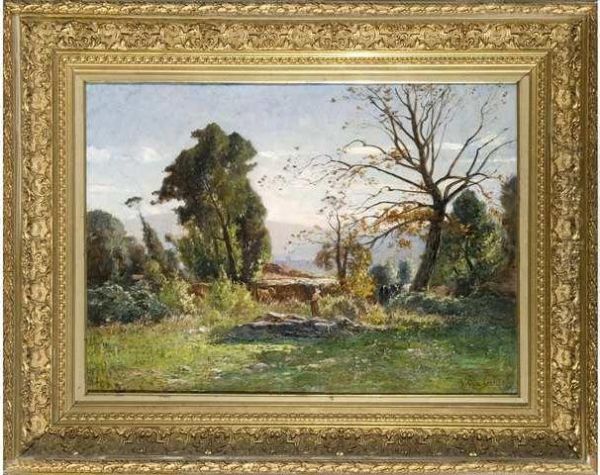 :paysage Anime Oil Painting by Jean Aime Saint-Cyr Girier