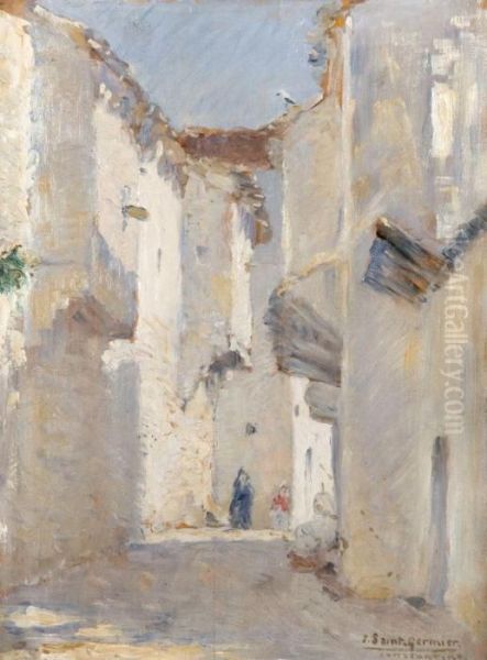 Rue A Constantine Oil Painting by Joseph Saint-Germier