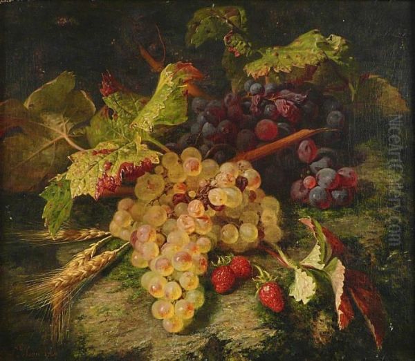 Nature Morte Aux Raisins Oil Painting by Simon Saint-Jean