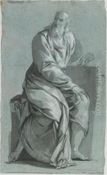 Study Of A Seated Saint, 1786. Oil Painting by Jean-Pierre Saint-Ours