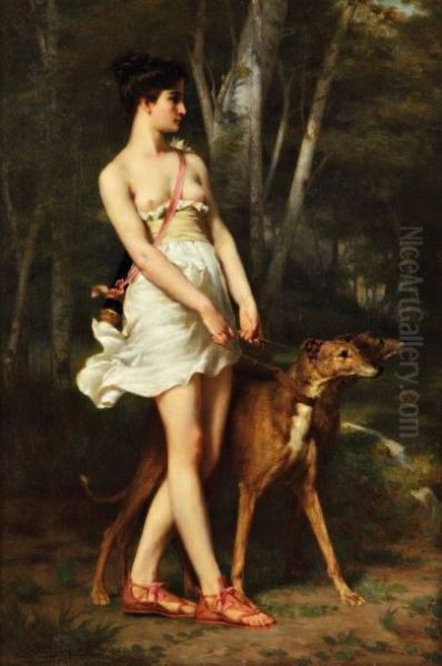 Diane Chasseresse Oil Painting by Gaston Casimir Saint-Pierre