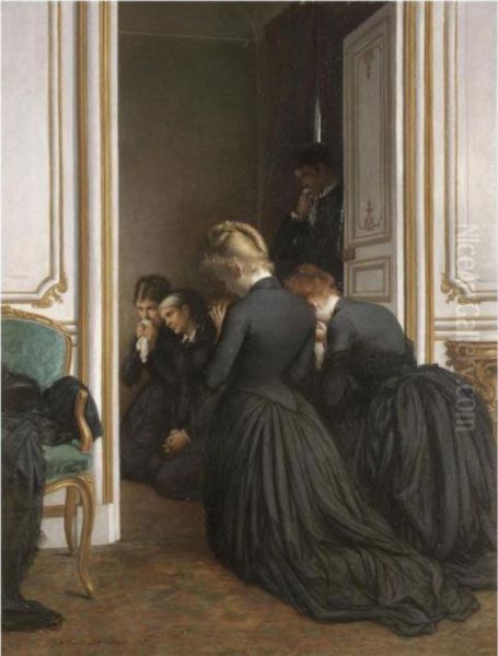 The Last Prayer Oil Painting by Jules Emile Saintin