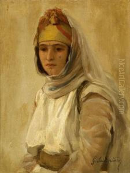 Portrait D'une Jeune Femme Oil Painting by Gaston Saintpierre