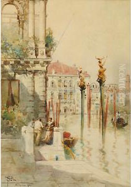 Chiacchiere Sul Canale Veneziano Oil Painting by Paolo Sala