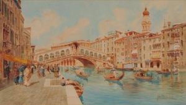 Il Ponte Di Rialto Oil Painting by Paolo Sala