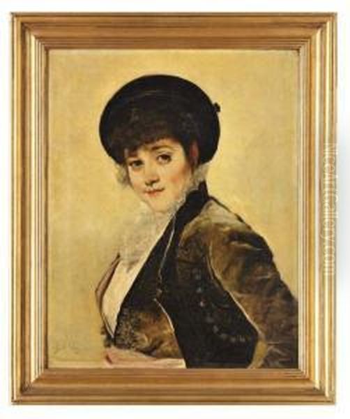 Retrato De Nina Oil Painting by Emilio Sala y Frances