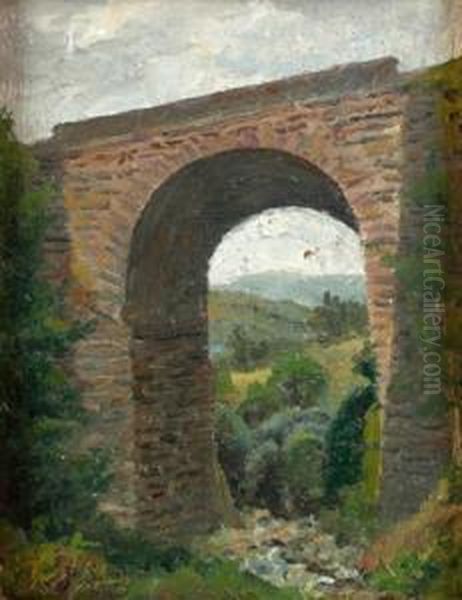 Manzanares-madrid Oil Painting by Manuel Salces y Gutierrez